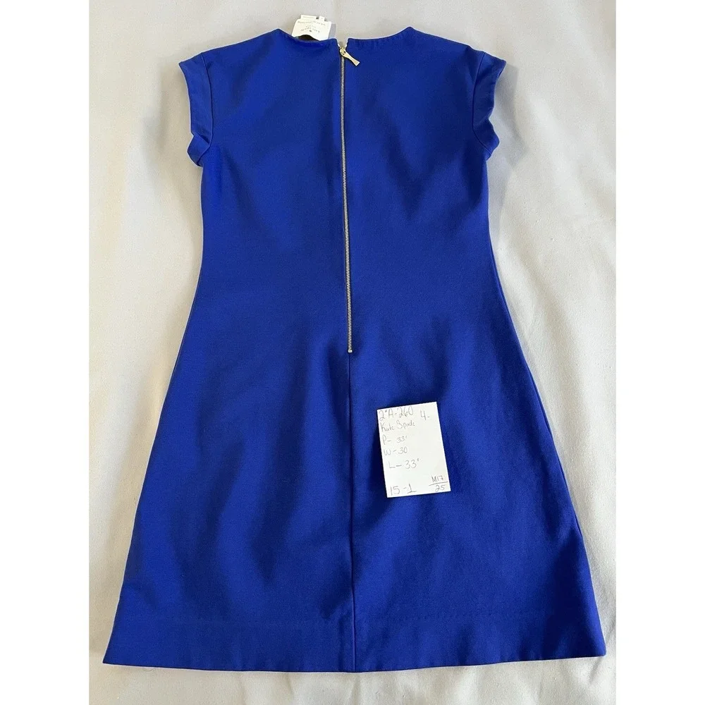 Kate Spade A-Line Mini Dress  Size 4 Royal‎ Blue V-Neck Women's